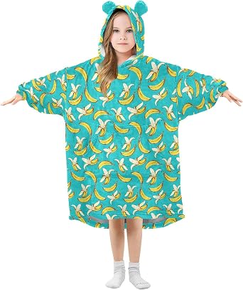Wearable Blankets for Kids, Soft Warm Cozy Oversized Blanket Hoodie, Gifts 3-14 Y Boys Girls Teens with Pocket