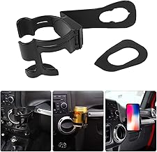 Hooke Road Multi-Function Drink Cup Phone Holder, Bolt-on Stand Bracket Organizer for 2011-2018 Jeep Wrangler JK Rubicon Sahara Sport 2/4 Doors
