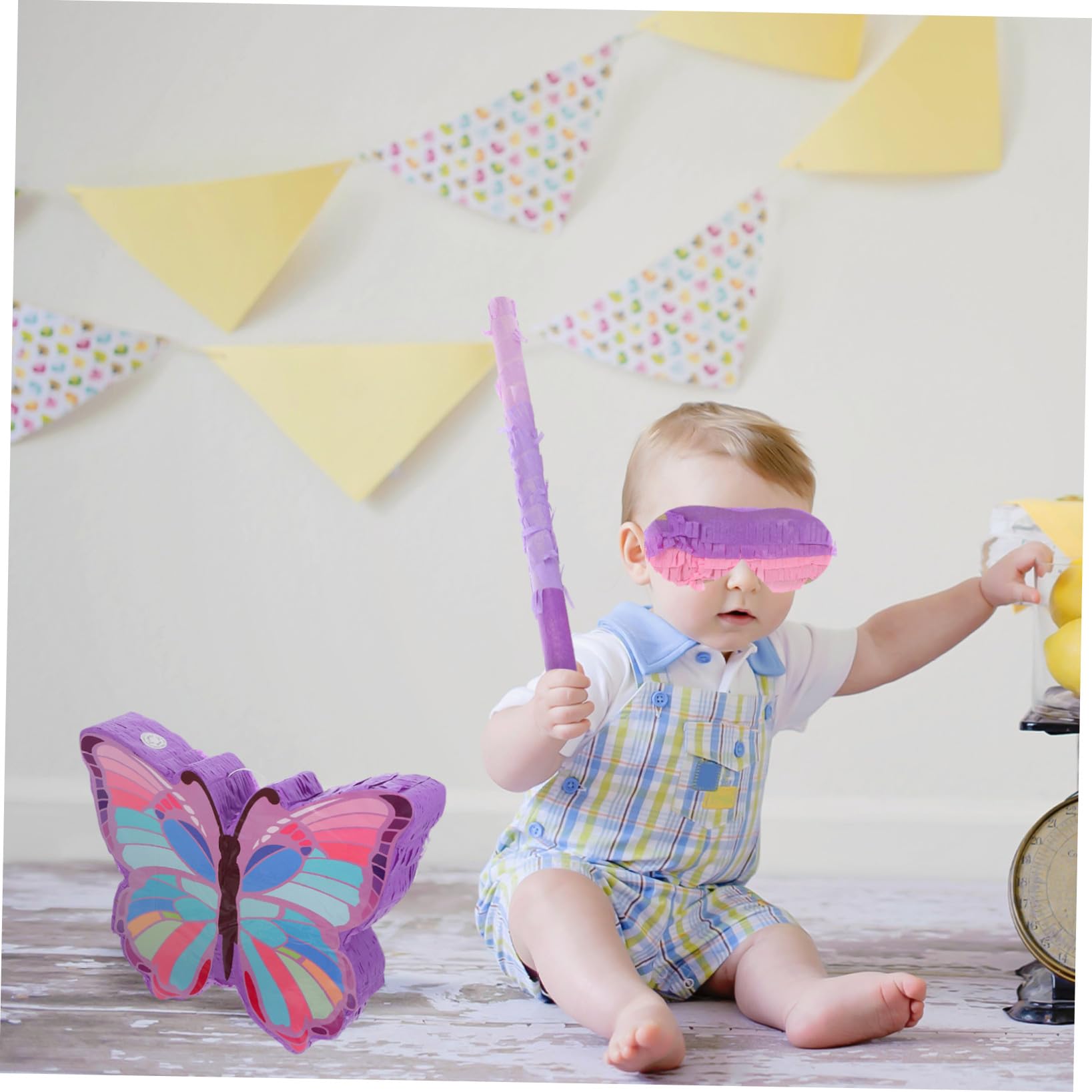 Mipcase Piñata Temática de Mariposas Color Púrpura para Fiesta de Cumpleaños Infantil con Diseño Decorativo y Fácil de Rellenar para Juegos y Dulces
