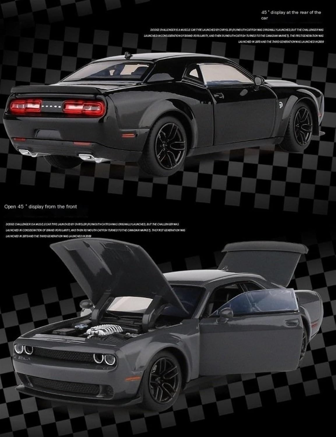 1:32 Alloy Car Model - Black Glitter Color Box Package(Red)