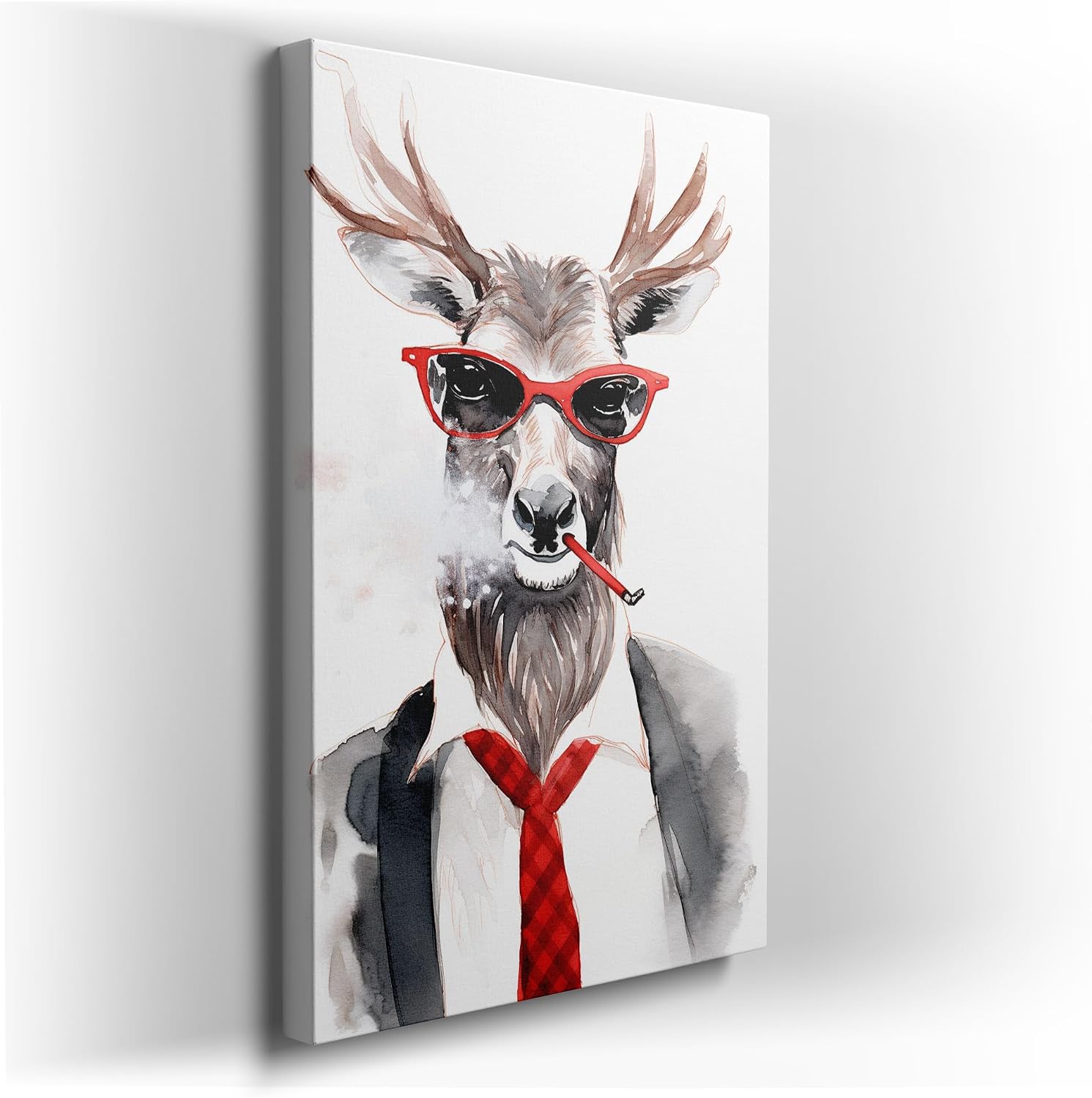 Canvas for Living room. Dressed to Impress: A Dashing Deer in High Society Regalia, 27 x 18 inch Canvas Wall Art - Contemporary Masterpieces - Nature Home Decor - 69x46 cm (27x18 inch)