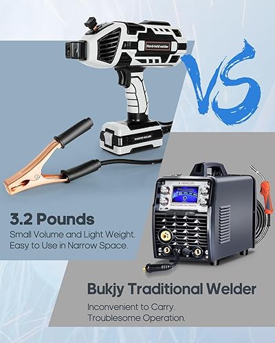 Miniatura 2 de Máquina soldadora de mano, máquina de soldadura portátil de 110 V con inversor IGBT 6 ajuste de corriente variable, salida de soldadura de 20-120