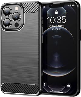 für iPhone 13 Pro Max Hülle, Karbonfaser Design Handyhülle Dünne Weiche TPU Silikon Material Schutzhülle stoßfeste Case Kratzfeste Cover für iPhone 13 Pro Max (Schwarz)
