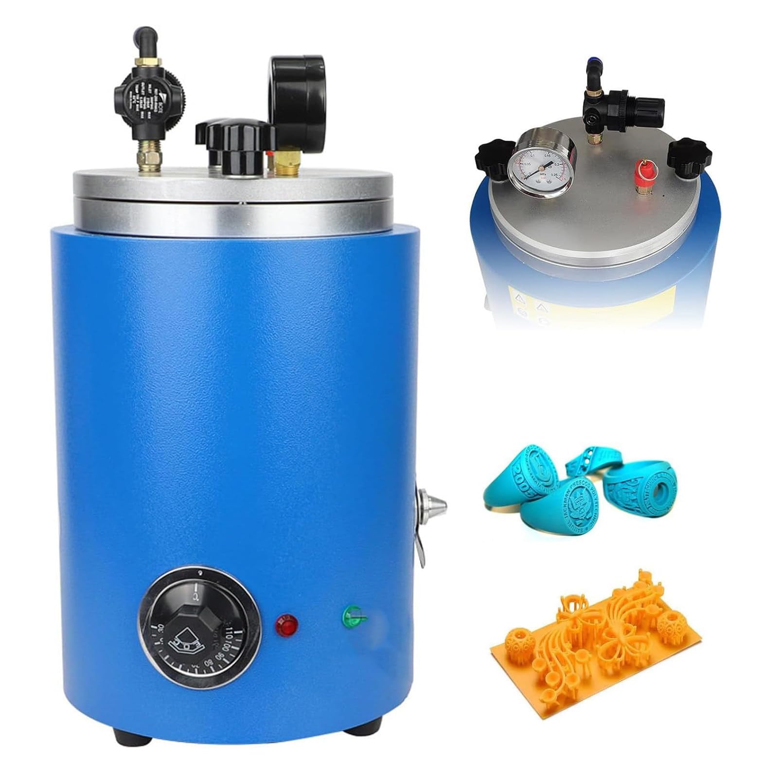 LQQYJSM Jewelry Wax Injector 2.5L Tank Wax Injection Machine - 450W Vacuum Wax Casting Machine Countertop Injection Molding Machinew/Digital Temp Control & Pressure Gauge for Precision Jewelry Making