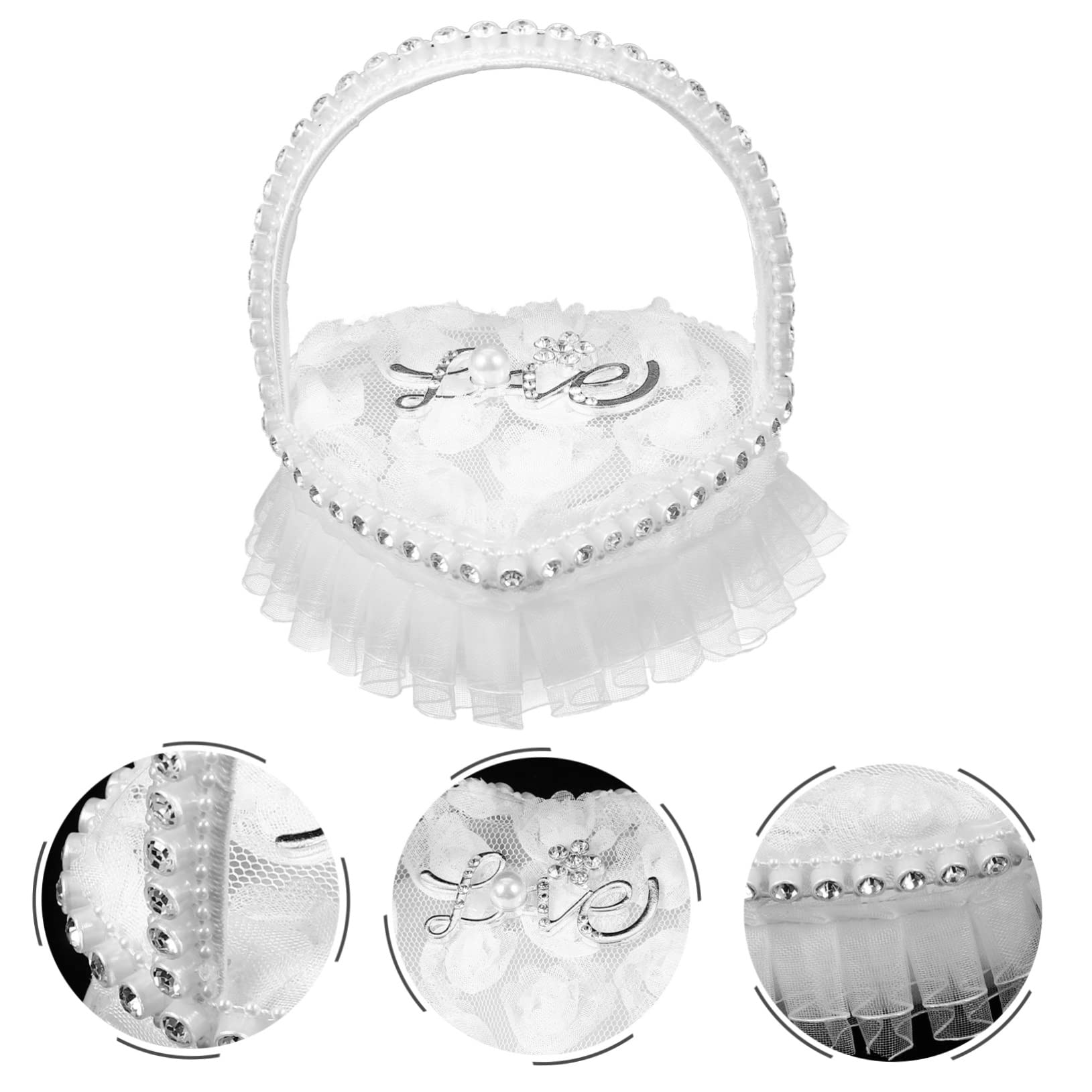 PRETYZOOM 5st Ringkissen Aus Spitze Hochzeitsträger Brautring Hochzeitsdekorationen Für Die Zeremonie Braut- Weiße Accessoires Dekorationen Für Hochzeitszeremonien Kofferzubehör Satin-