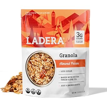 Ladera Almond Pecan Granola - Low Sugar Artisanal Breakfast Cereal, Gluten Free & Vegan, Honest Ingredients, 2 LB