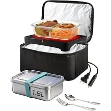Portable Oven, 100W Electric Lunch Box Food Warmer, 12V/24V/110V