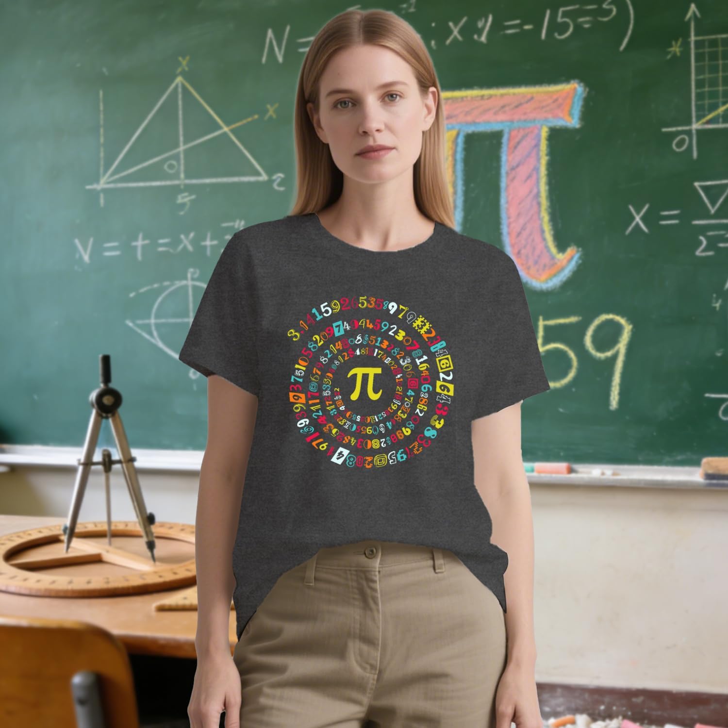 Womens Teacher Shirts Math Teacher Life Teaching T-Shirt Do The Math Print Tee Top - Image 2