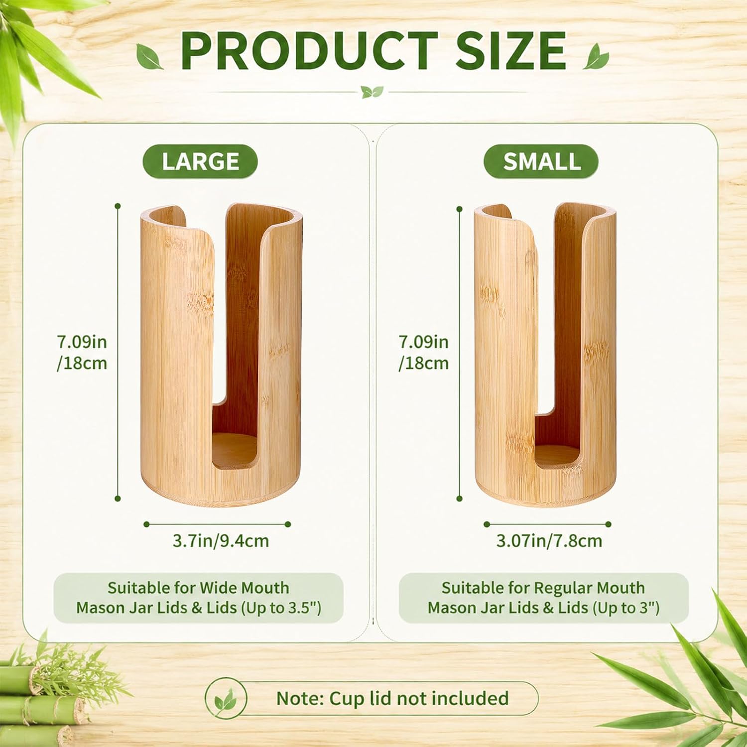 2 Pcs Mason Jar Lid Organizer Wide & Regular Mouth Tumbler Lids Holder