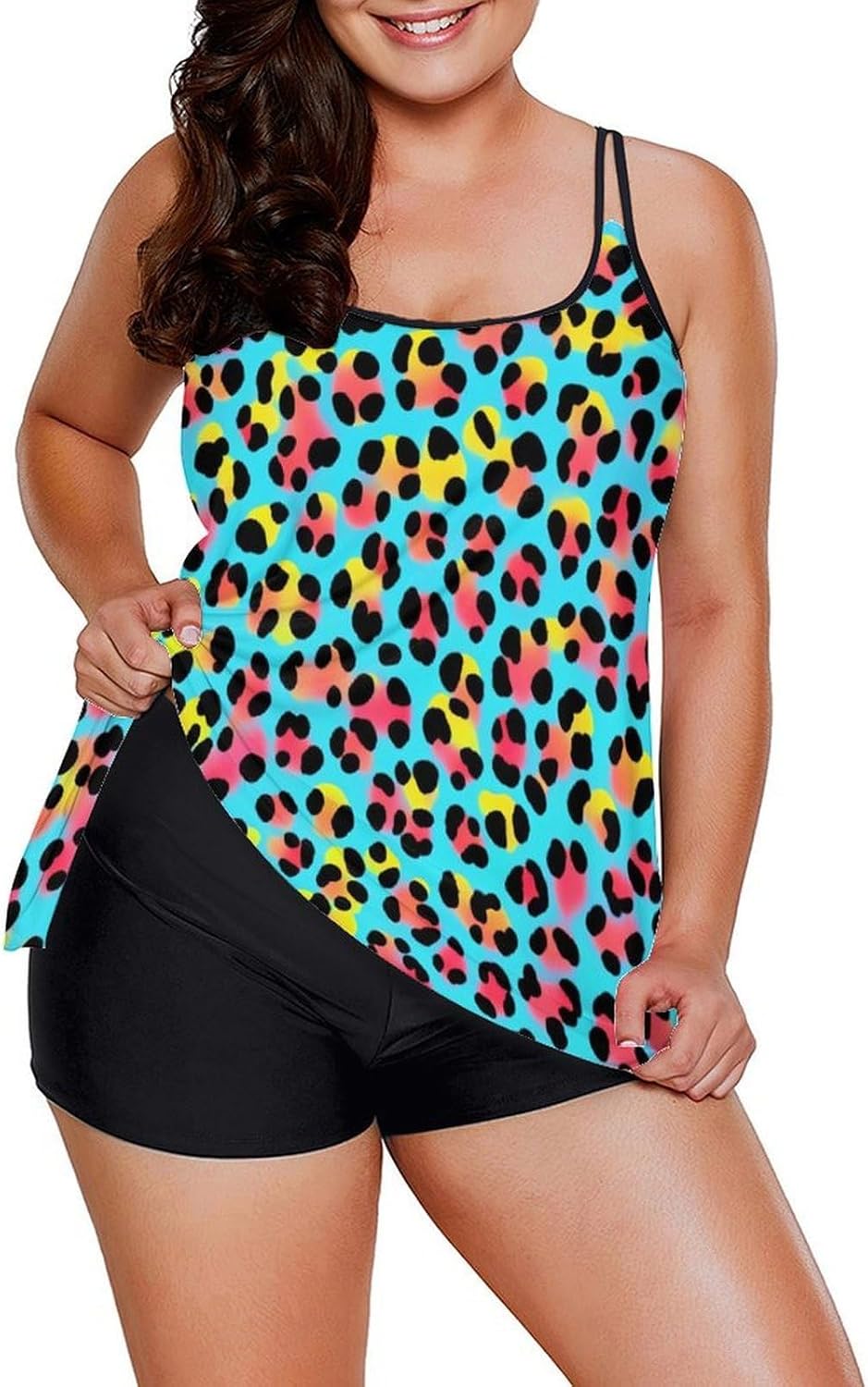 Tankini Tops with Shorts for Women, 2 Piece Lightweight Quick Dry Tummy Control Swimsuits