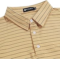 Vista 4 de STTLZMC Polo a rayas para hombre, manga larga, de algodón, ligero, básico, con bolsillo