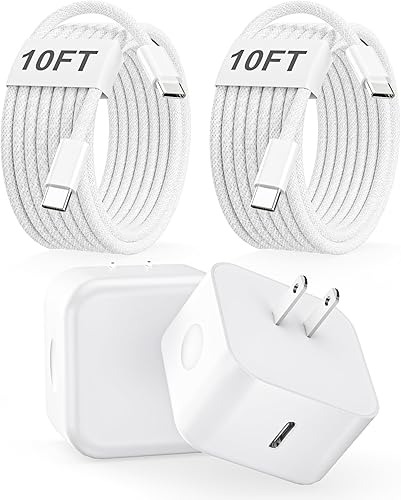 Bloque de cargador USB C, cargador de pared dinámico de 40 W con 60 W máximo, paquete de 2 enchufes plegables tipo C rápido con cable de carga USB C