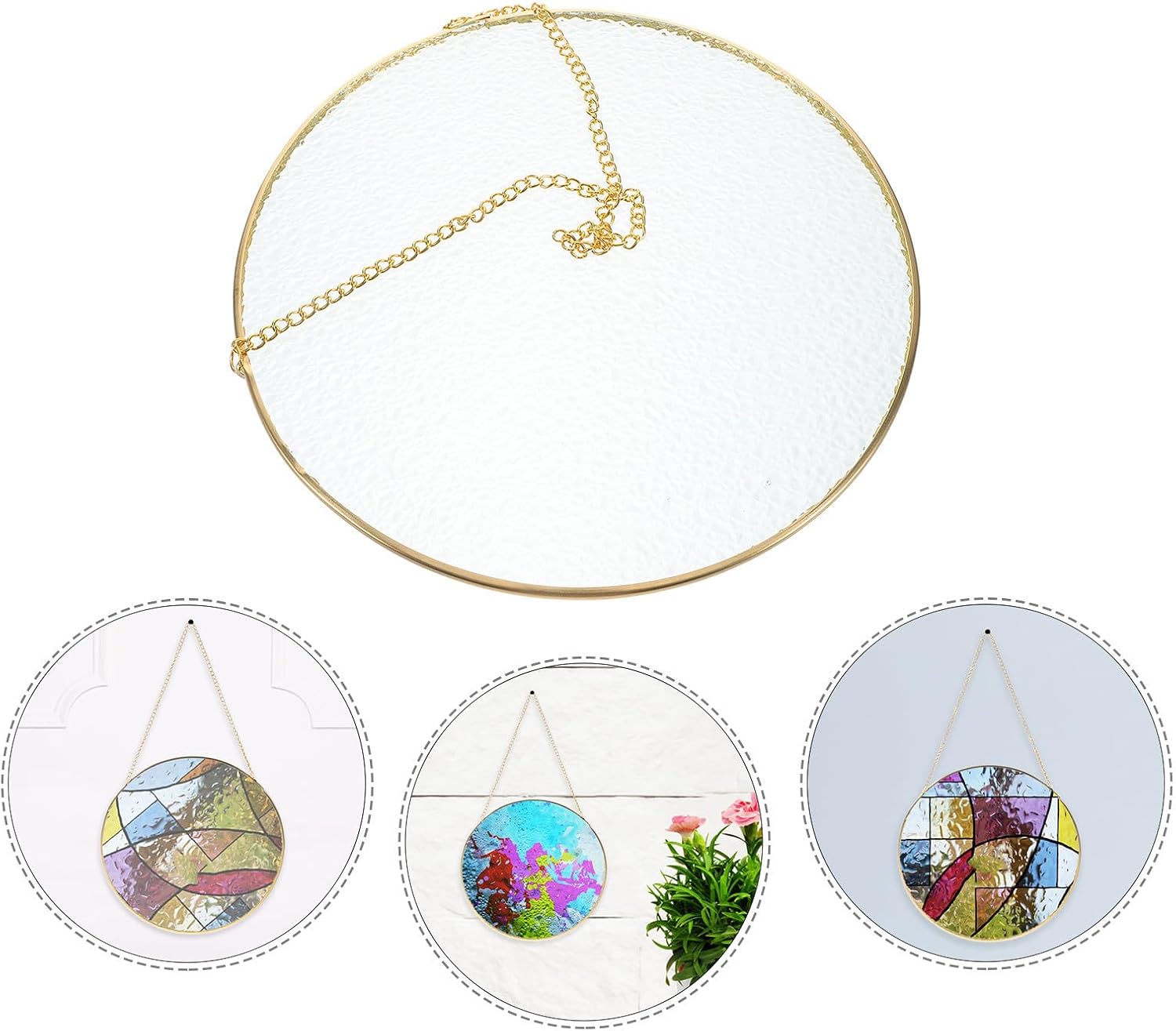 DIY Decorative Suncatcher Unpainted Round Glass Window Hanger Xmas