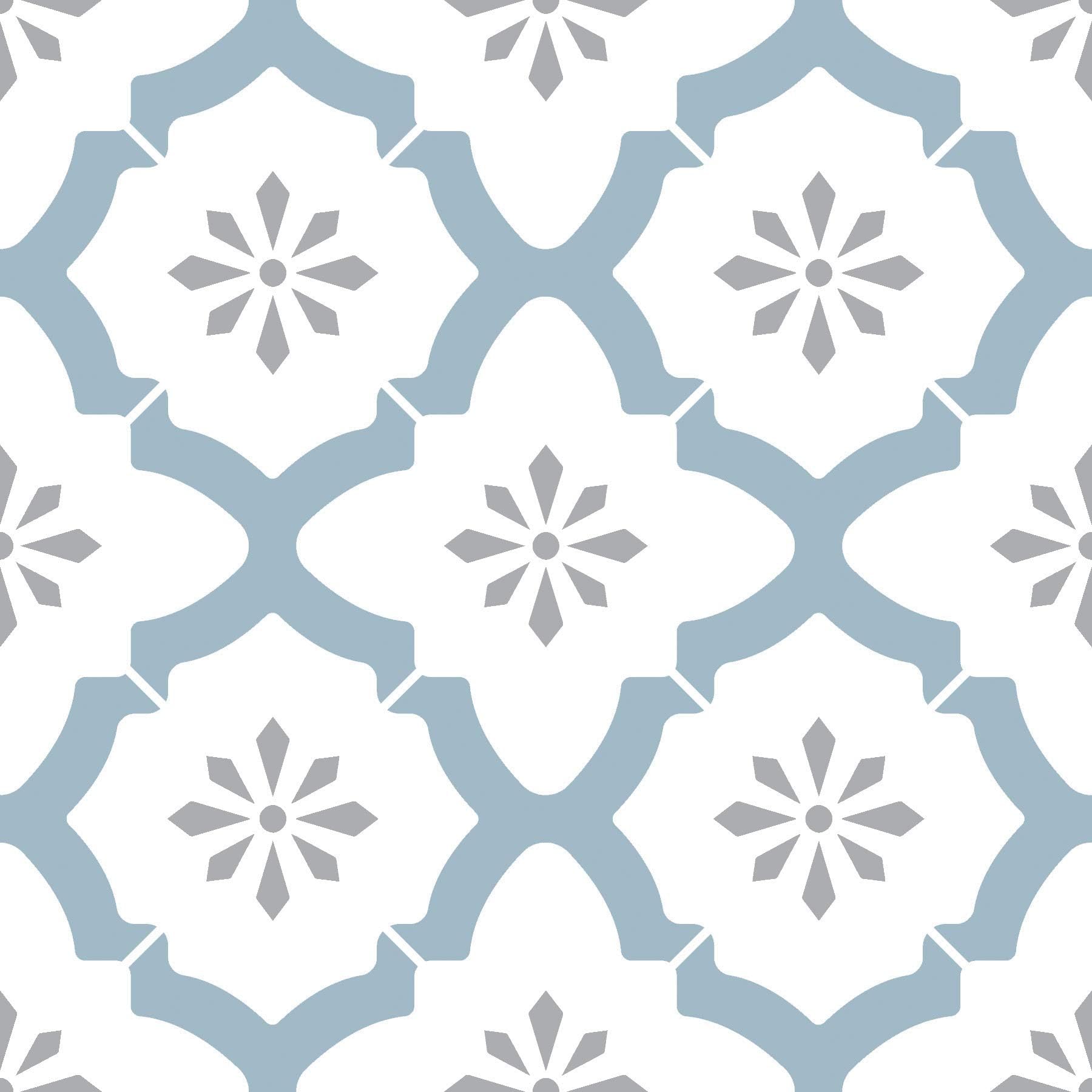 WallPops FP2943 Alfama Peel & Stick Floor Tiles, Multi-Colour, 12 x 12 inches