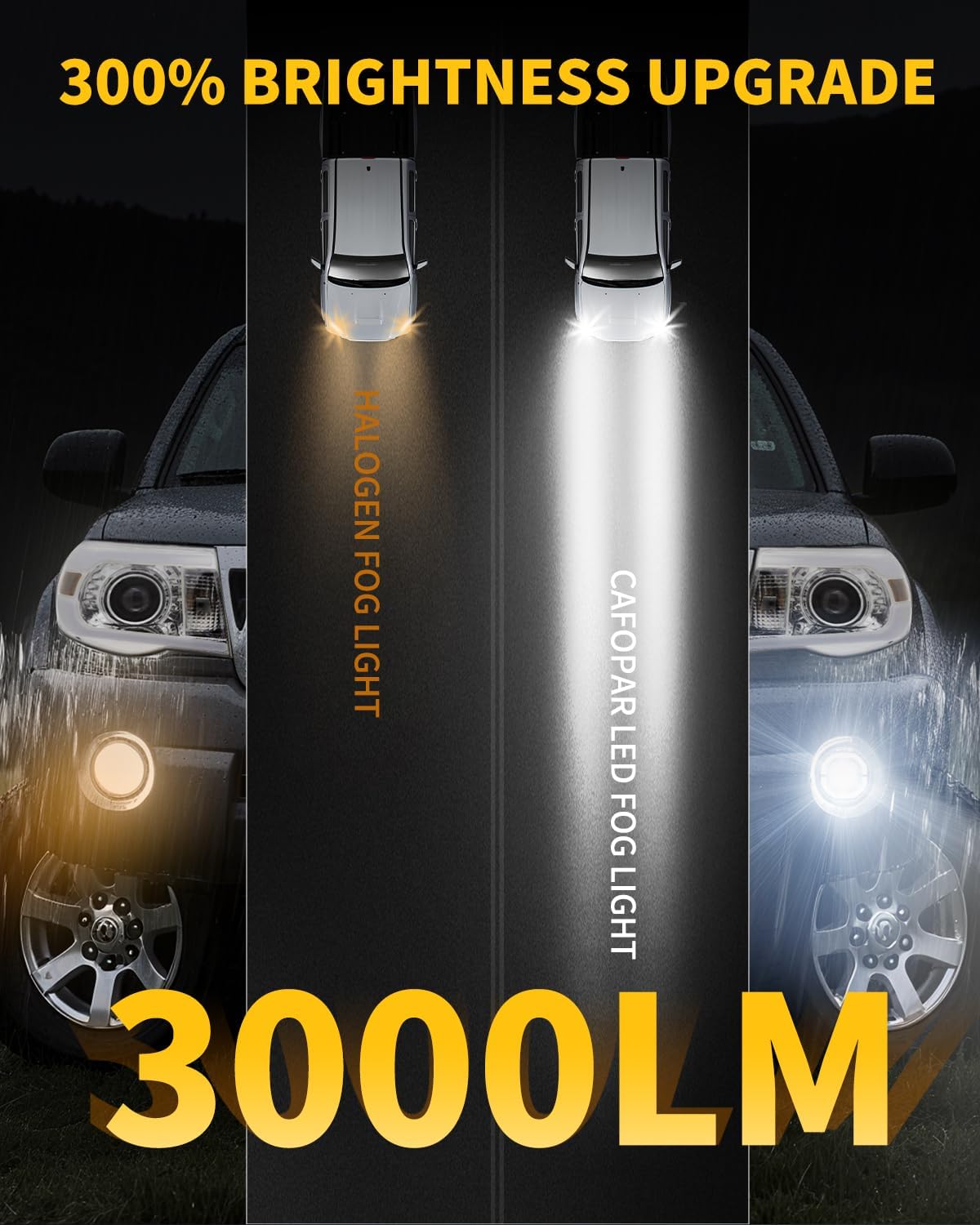 Dual Color Fog Lights with Halo Ring White DRL Fit for Ta-coma 2005-2011/Tundra 2007-2013/Solara 2004-2006/Sequoia 2008-2015 Ideal for All-Weather Conditions, Pack of 2