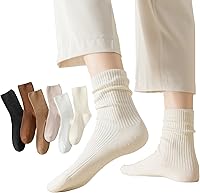 Flydo 6 Pack Women's Crew Socks - Soft Cotton Cute Athletic Casual Aesthetic Socks for All Seasons