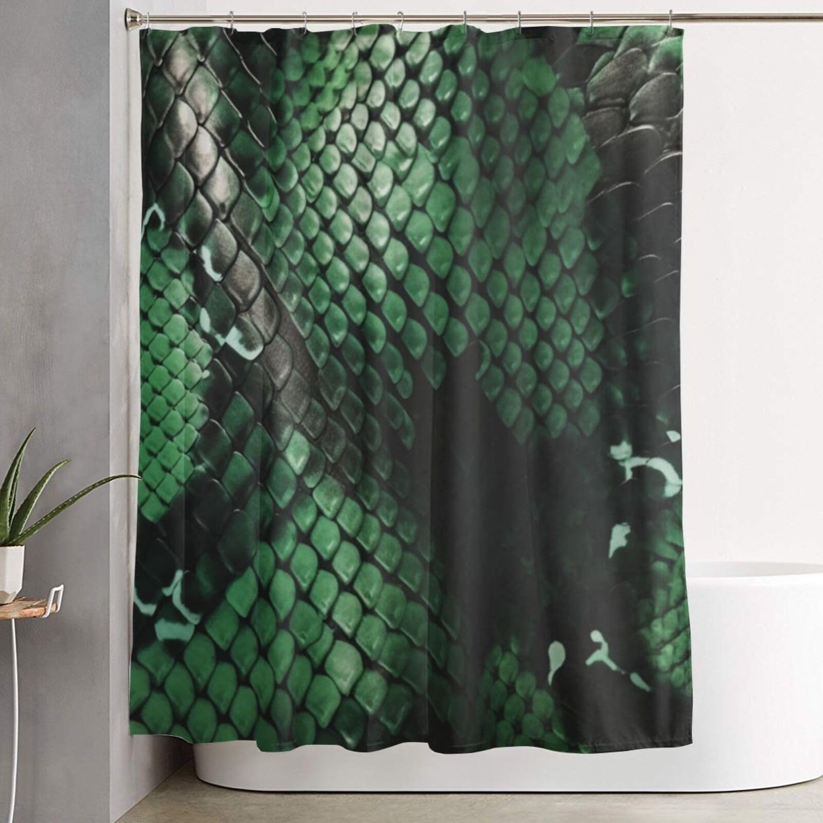 Rideau de douche imperméable anti-éclaboussures pour sol sec avec 12 crochets inclus