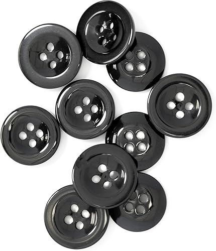 Dritz Botones de cintura negros de 0.591 in y 0.669 in, 3 unidades