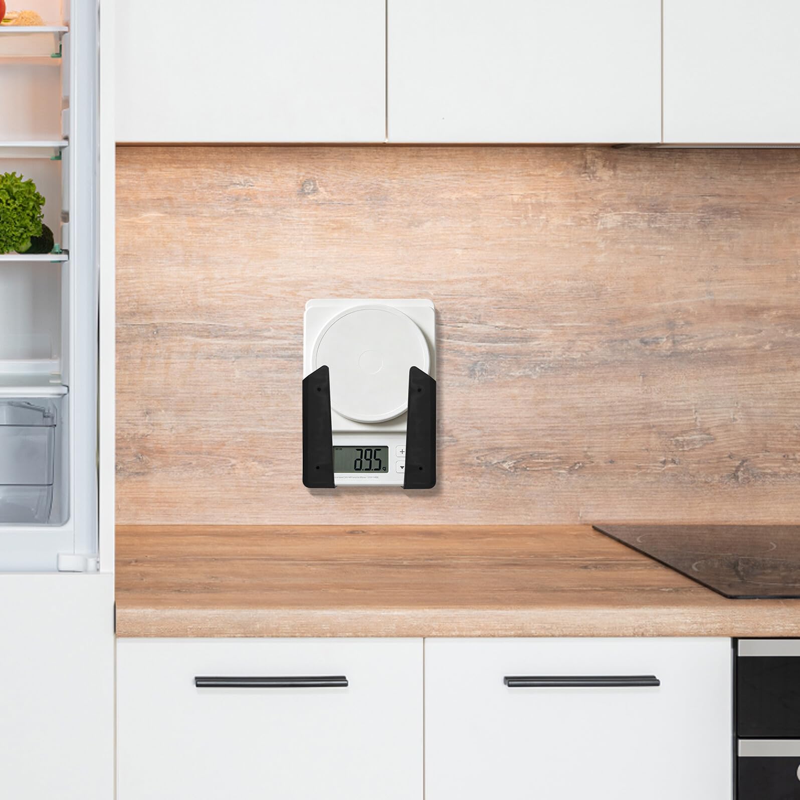 NUOBESTY Supporto Salvaspazio per Organizzazione Rapida e Sicura con Adesivo e Viti in Plastica Design Modulare per Bilancia da Cucina Digitale in Cucine Piccole e Dispense