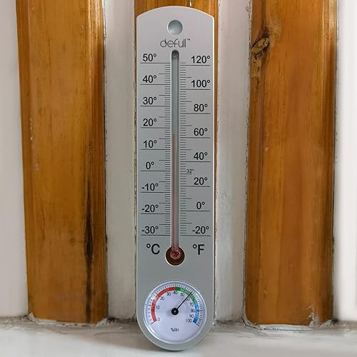 Miniatura 6 de Termómetro vertical higrómetro de pared de precisión termómetro de aula de aprendizaje pantalla de doble escala F C resistente a la intemperie
