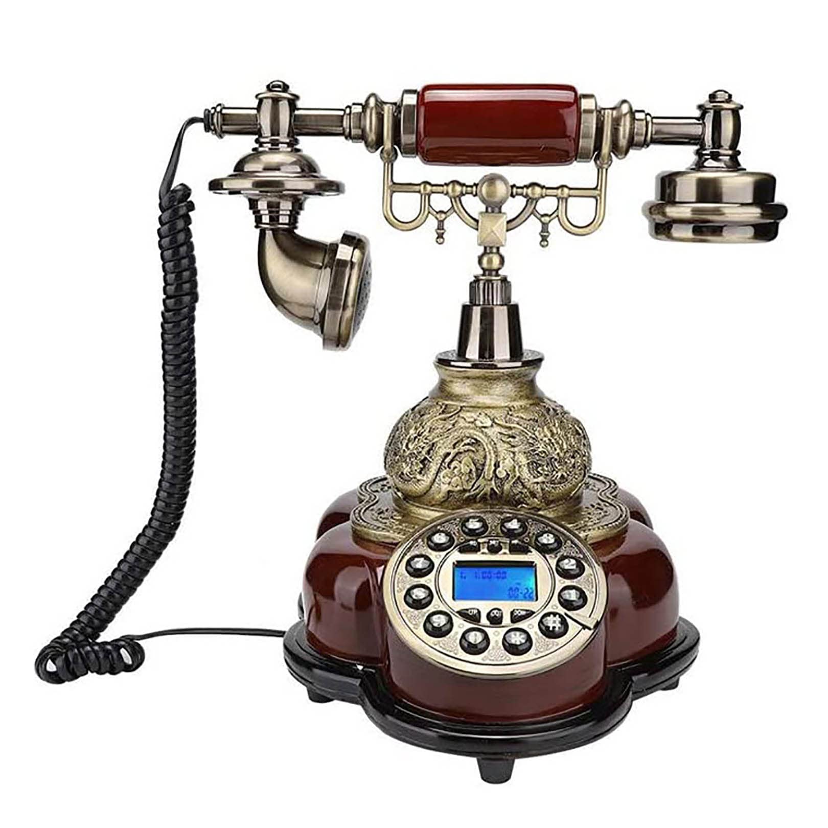 Téléphone rétro vintage fixe filaire pour décoration maison et bureau