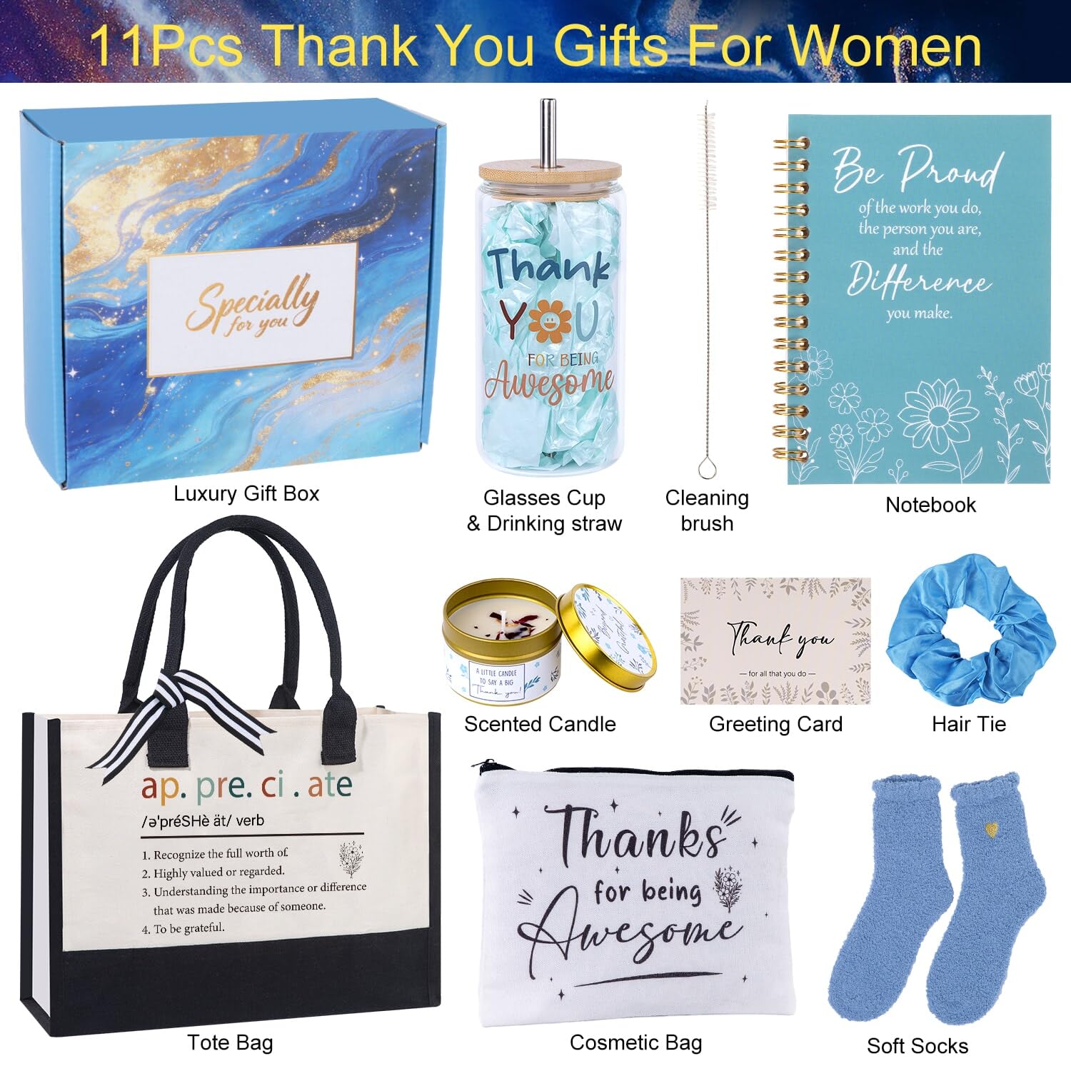 Thank You Gifts For Women, Administrative Professional Day Gifts, Employee & Teachers Appreciation Present, Thank You Gift Basket For Dental Assistant, Principal, Secretary, Social Worker, Coworker - 4