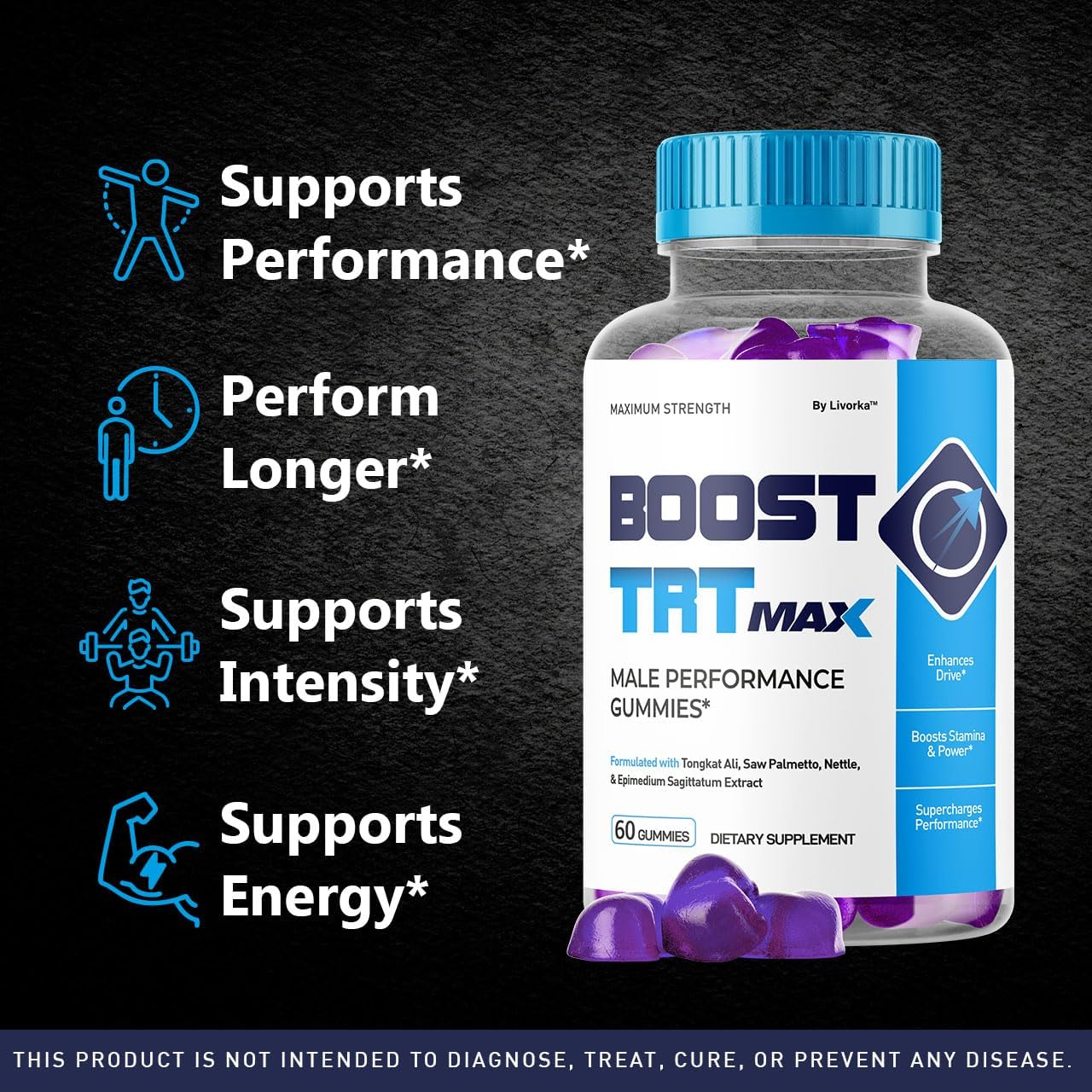 Boost TRT Max - Official Boost TRT Max Gummies for Men Advanced Natural Formula, Male Gummies for Maximum Performance & Support for Overall Wellness, Booster TRT Max for 1 Month - Image 2