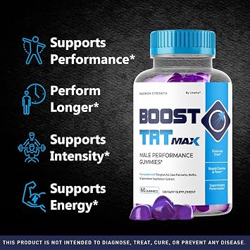 (2 Pack) Boost TRT Max - Official Boost TRT Max Gummies for Men Advanced Natural Formula, Male Gummies for Maximum Performance & Support for Overall Wellness, Booster TRT Max for 2 Months