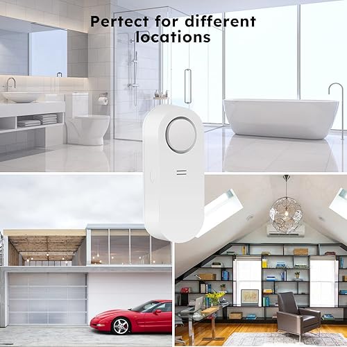 Miniatura 6 de Detectores de fugas de agua, paquete de 6, sensor de alarma de agua de 120 dB, detector de inundación, alarmas sensibles de fugas y goteo, para el