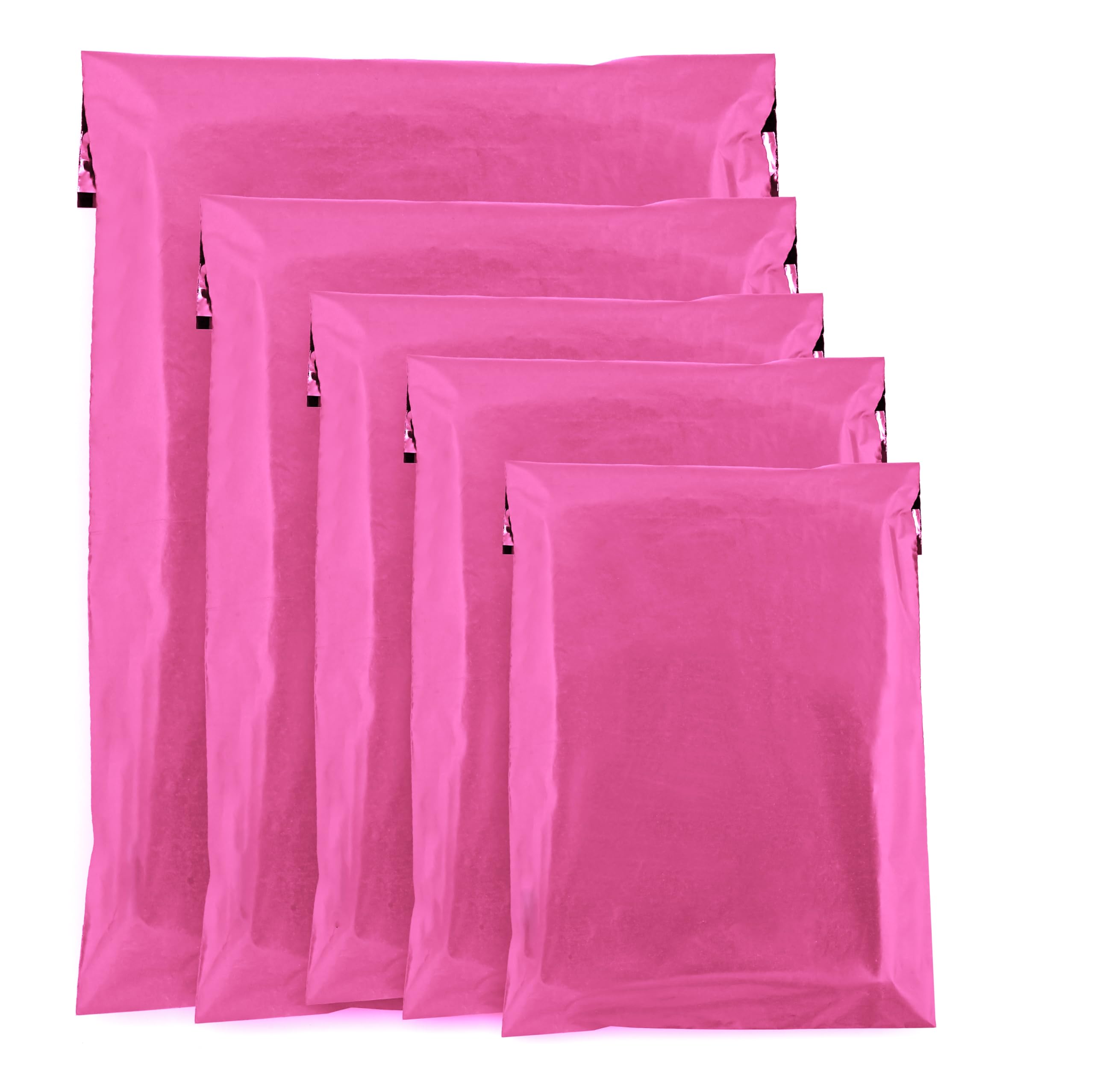 AKAR 50 Mixed delivery bags for parcels 5 Sizes 10 from Each Small to Large Mailing Bags for clothes Postage Packaging Assorted Mailers Posting Shipping Post Parcels Package Bags (Pink)