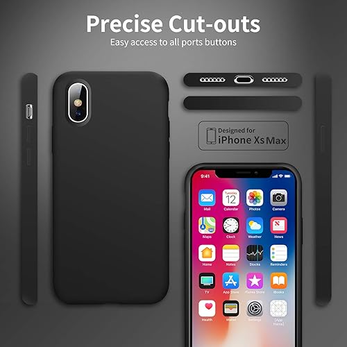 Miniatura 9 de OTOFLY - Funda para iPhone Xs Max, ultra delgada funda de gel de silicona líquida con protección completa, a prueba de raspones y golpes, versión