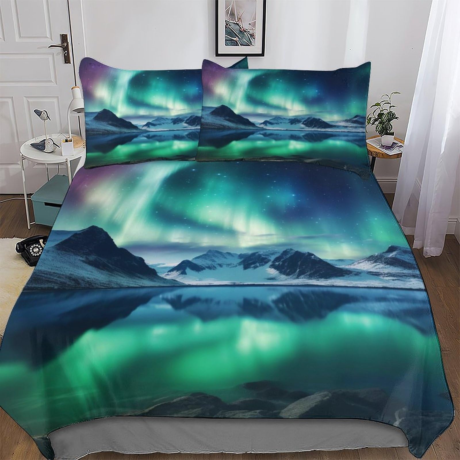 Parure de lit king size pour chambre adulte et enfant Aurore housse de couette 220x240 douillette