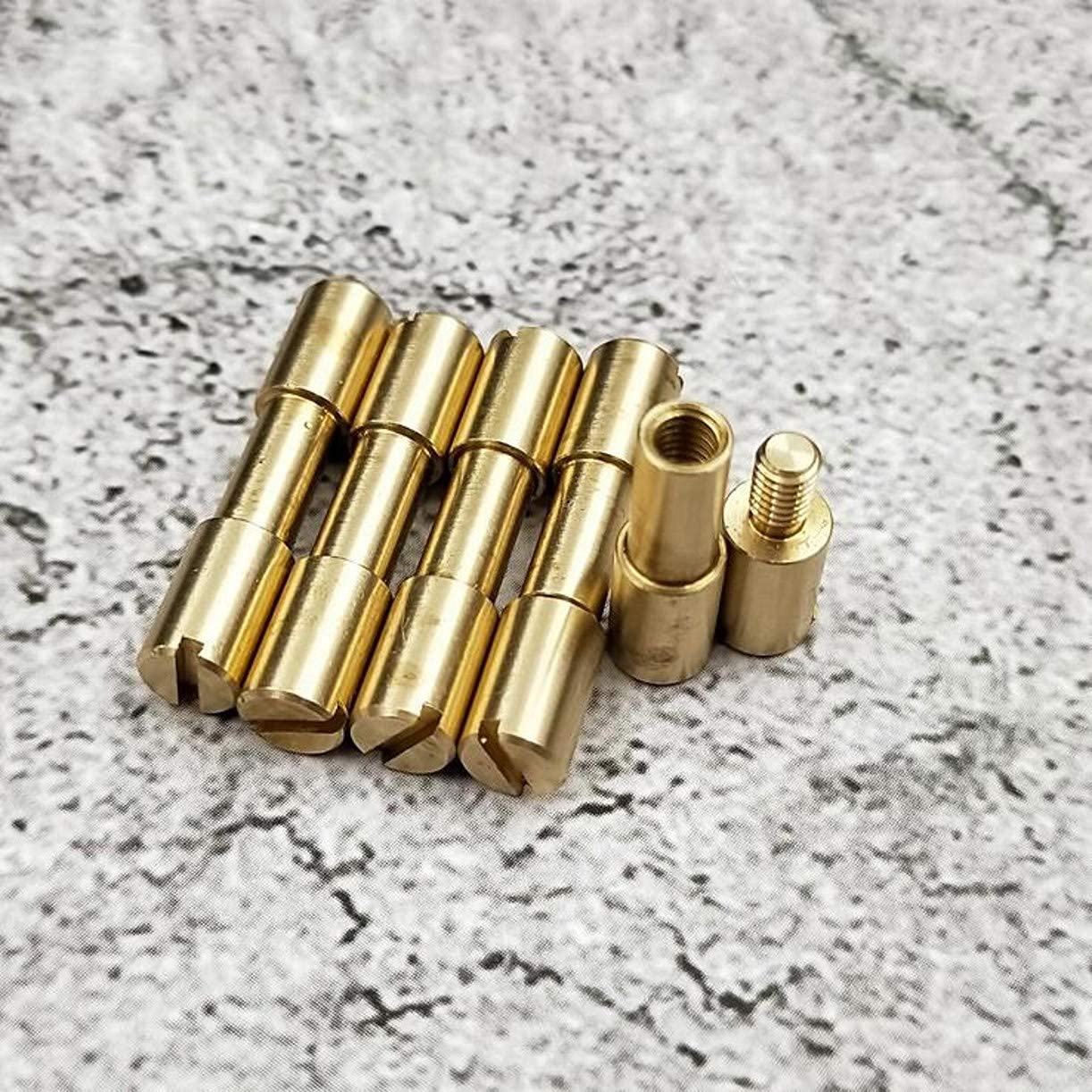 ZHONGJIUYUAN (S 3mm Solid Brass Corby Bolts Fasteners,10 Sets/lot,EDC Knives Maker Screws,Tactics Lock Rivet,DIY Knife Handle Fastener Revits