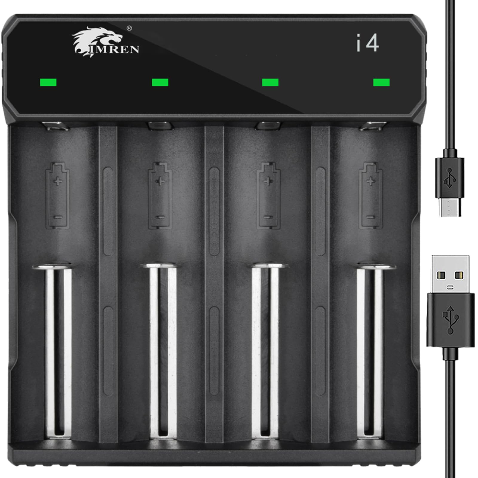 18650 Battery Charger,21700 Battery Charger,3.7V Lithium ion Rechargeale Battery for 3.7 Volt Battery 18650 18500 18350 10440 14500 16650 16340 20700 21700 26650 Batteries (4 Bay)