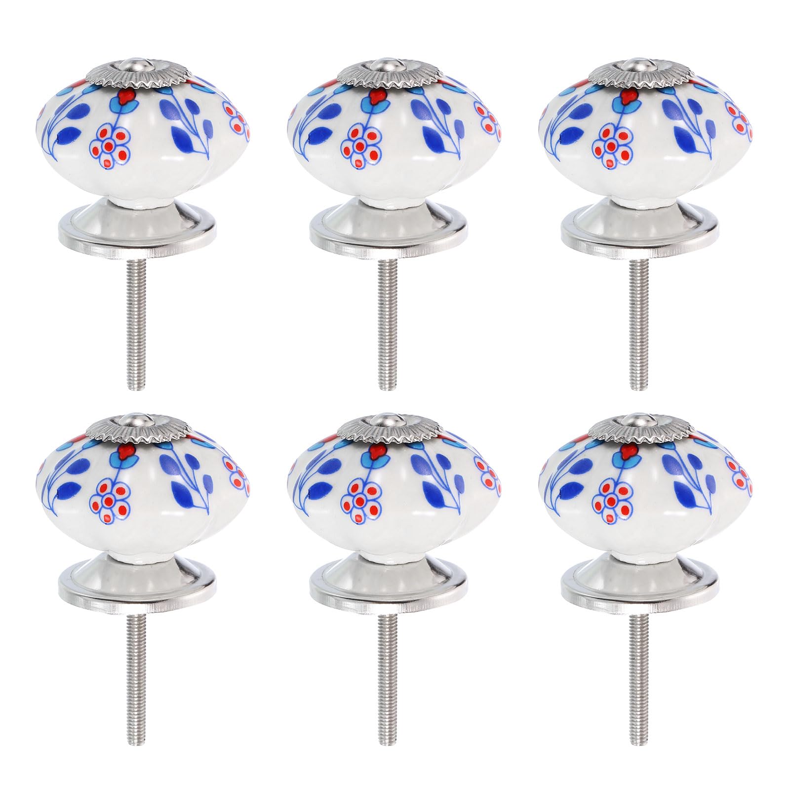 Boutons de placard en céramique robuste au design floral rétro
