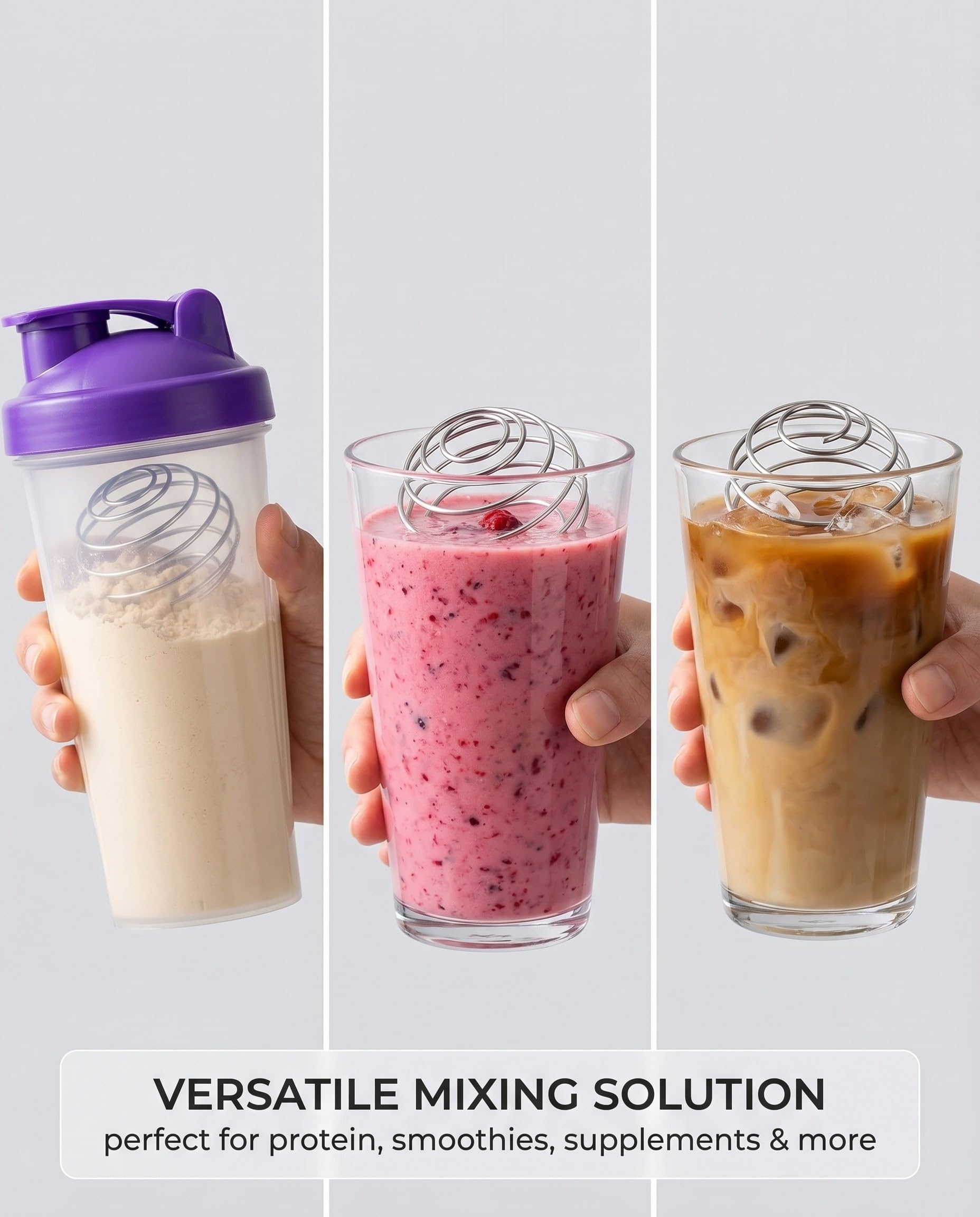 Sfera Shaker Proteine 4 Pezzi Acciaio Inossidabile per Shakes Senza Grumi. Miscelazione Perfetta Bevande Sportive, Ricambio Robusto per Borracce Fitness.
