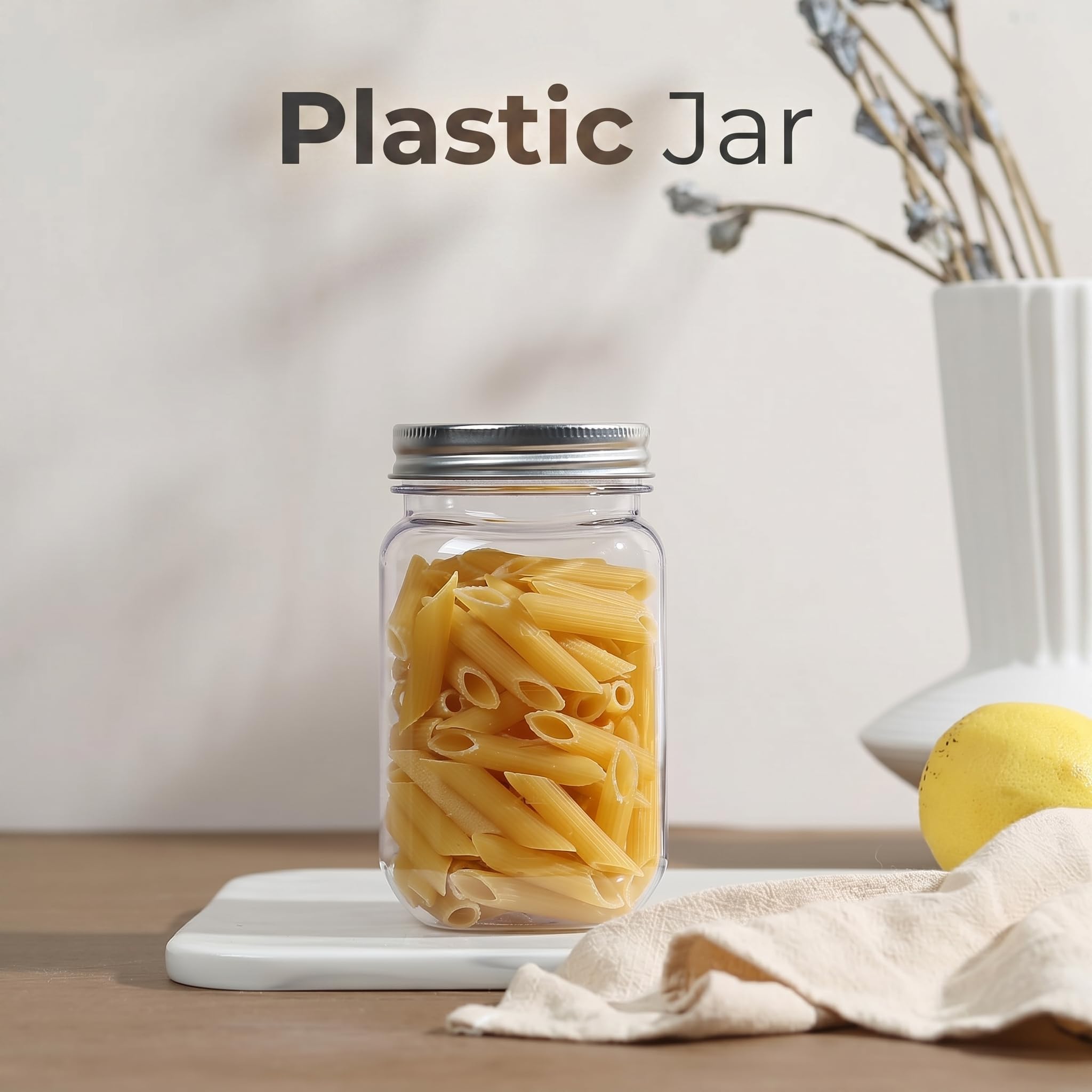 novelinks pot en plastique transparent de 16 oz avec couvercle rotatif - récipient de stockage de boue en plastique réutilisable, rond et vide - sans bisphénol A (paquet de 20)