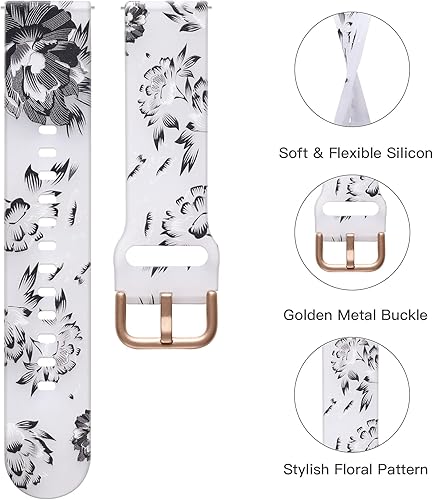 Miniatura 26 de GEAK Compatible con Samsung Galaxy Watch 7 Band/Galaxy Watch 6 Band/Galaxy Watch 5 Band, 20mm Bandas de Silicona Brillantes Relucientes con Púrpura