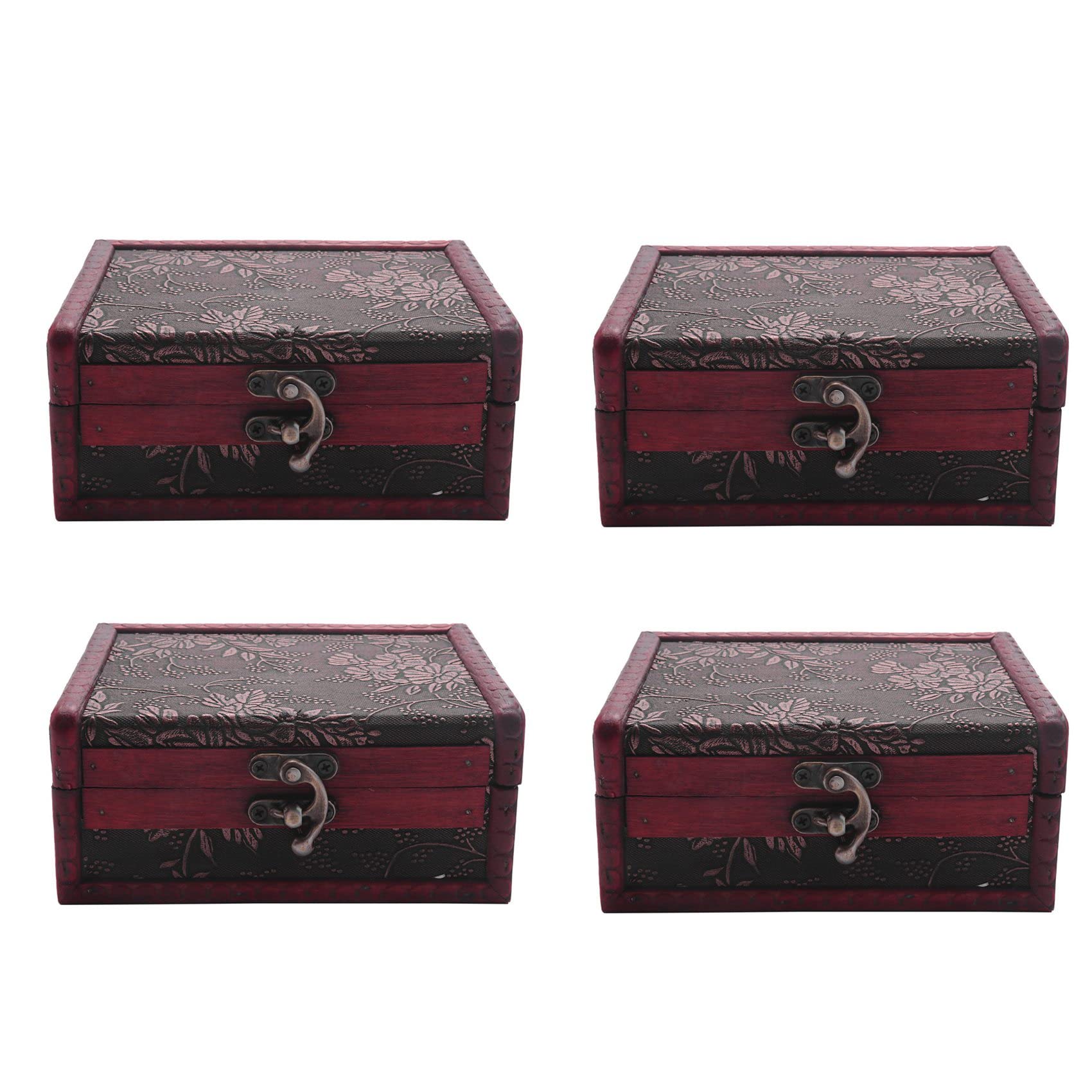 Hndhbfgrt 4X Treasure Box Treasure Chest for Gift Box,Cards Collection,Gifts and Home Decor