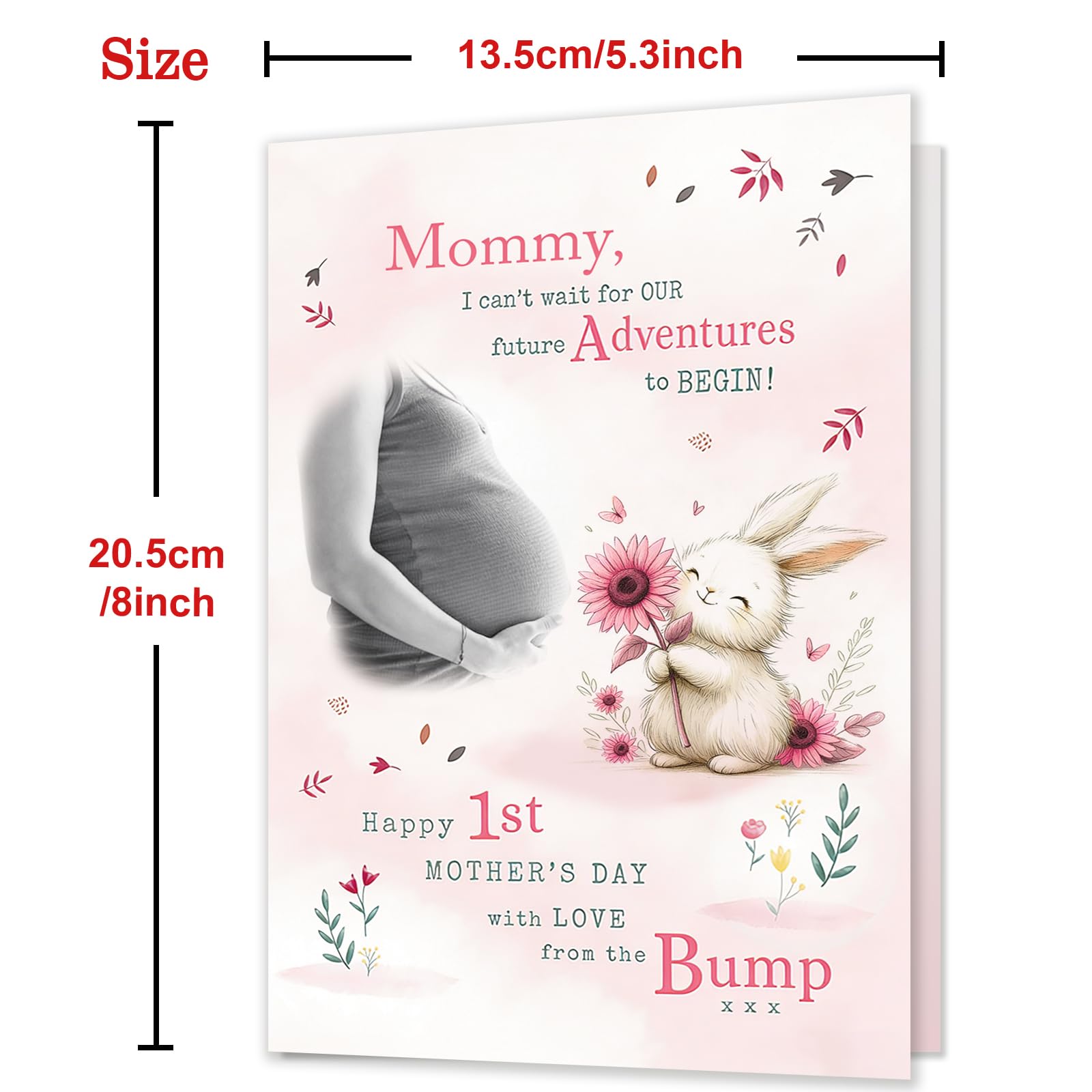 Kartka podarunkowa na pierwszy dzień matki dla nowej mamy, spodziewająca się karta na Dzień Matki, najlepsze prezenty dla przyszłej mamy, karta podarunkowa Happy 1st Mothers Day 370-377