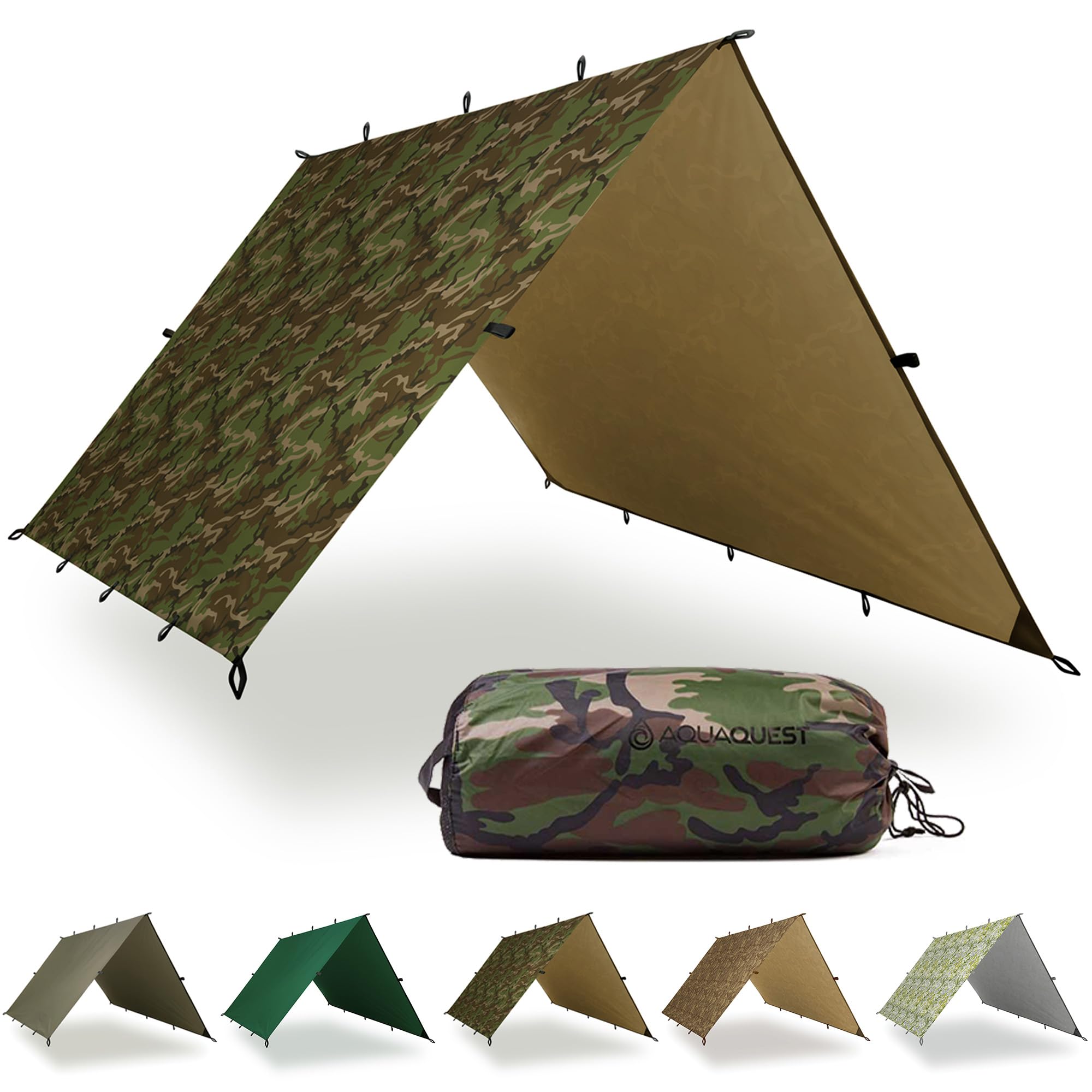 AQUAQUEST DEFENDER Waterproof Camping Tarp - Heavy Duty Tent