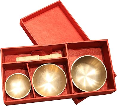 Tibetan Singing Bowl Set, Nepal Sound Healing Musical Instrument, Handmade to Produce Beautiful Sound, Meditation, Relaxation for Men, Women, Peaceful Christians