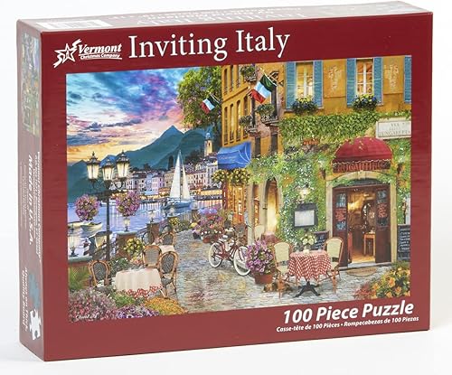 Miniatura 2 de Vermont Christmas Company Inviting Italy - Rompecabezas de 100 piezas de Italia para adultos y familias, rompecabezas de Italia de 19 x 13 pulgadas