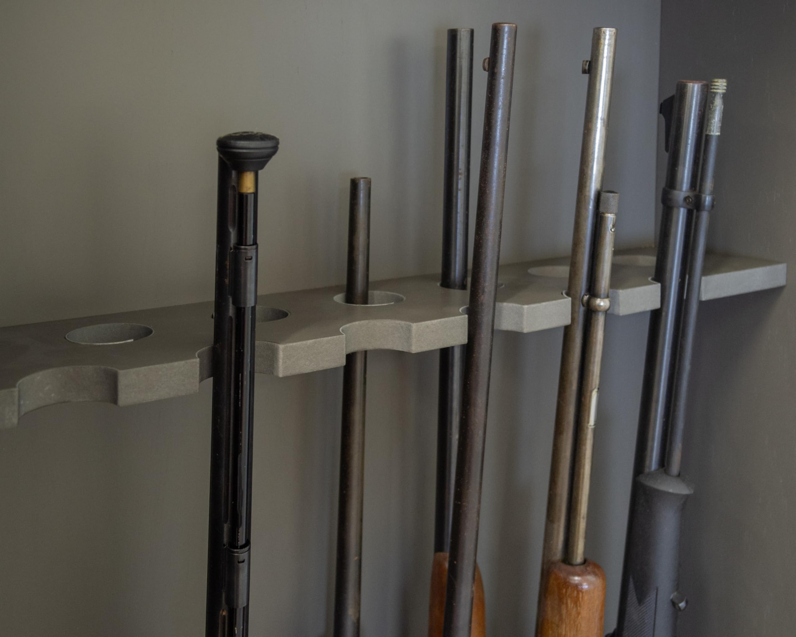 American Furniture Classics Model 860, Classic 12 Gun Cabinet with Tempered Glass, Grey