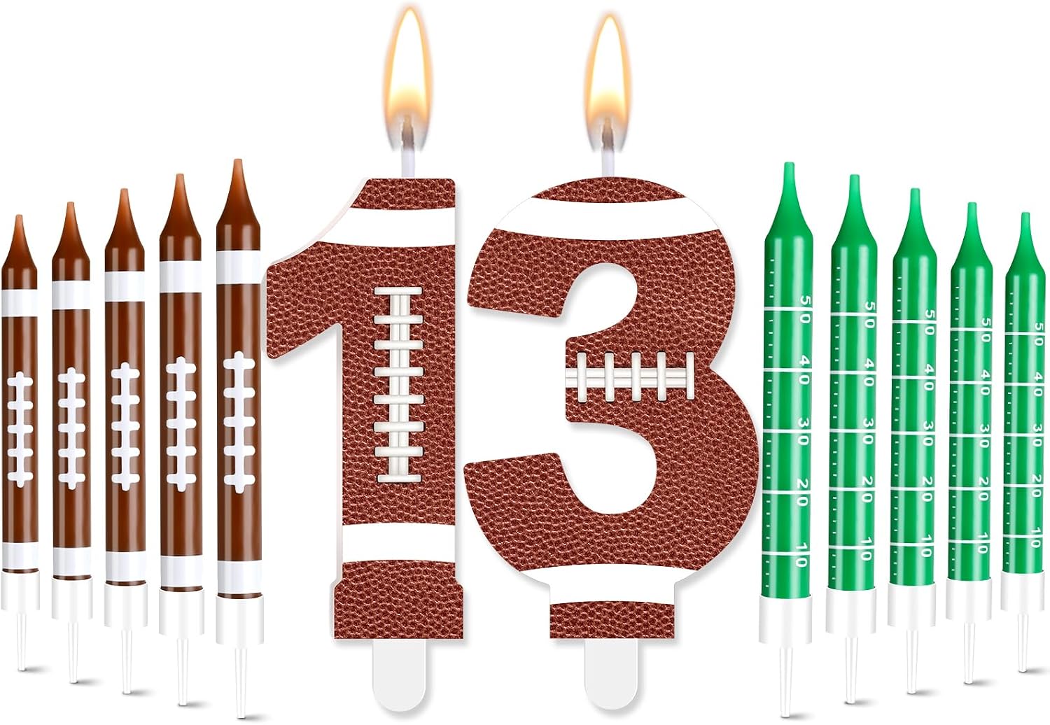 Photect 11 Pcs Football Birthday Candle Football Cake Topper, Number 10