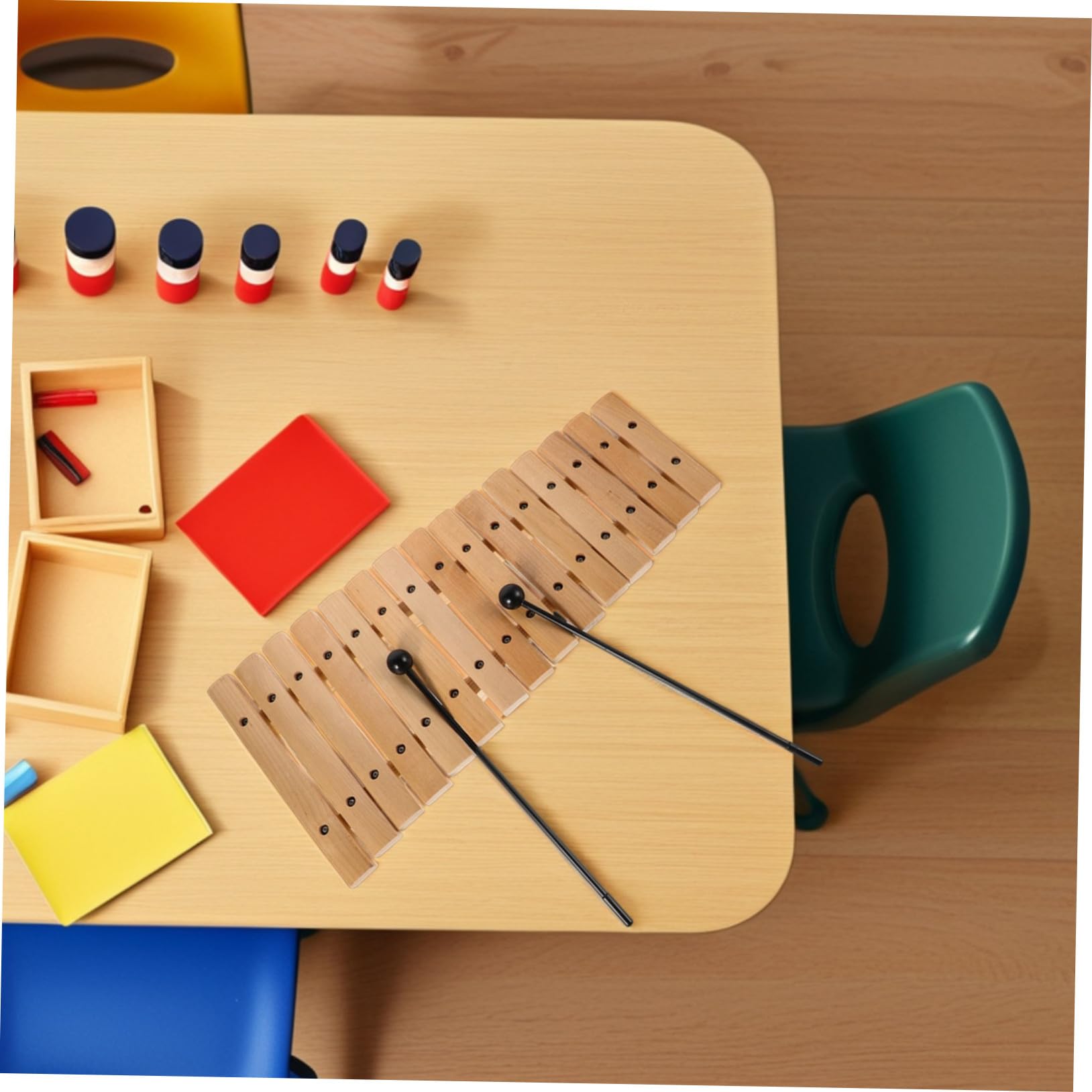 Xilofono 15 Note in Legno e Plastico Strumento Orff per Ragazzo Ragazza | Educazione Musicale a Casa e Asilo, per Principianti e Toddler, Facile da Imparare