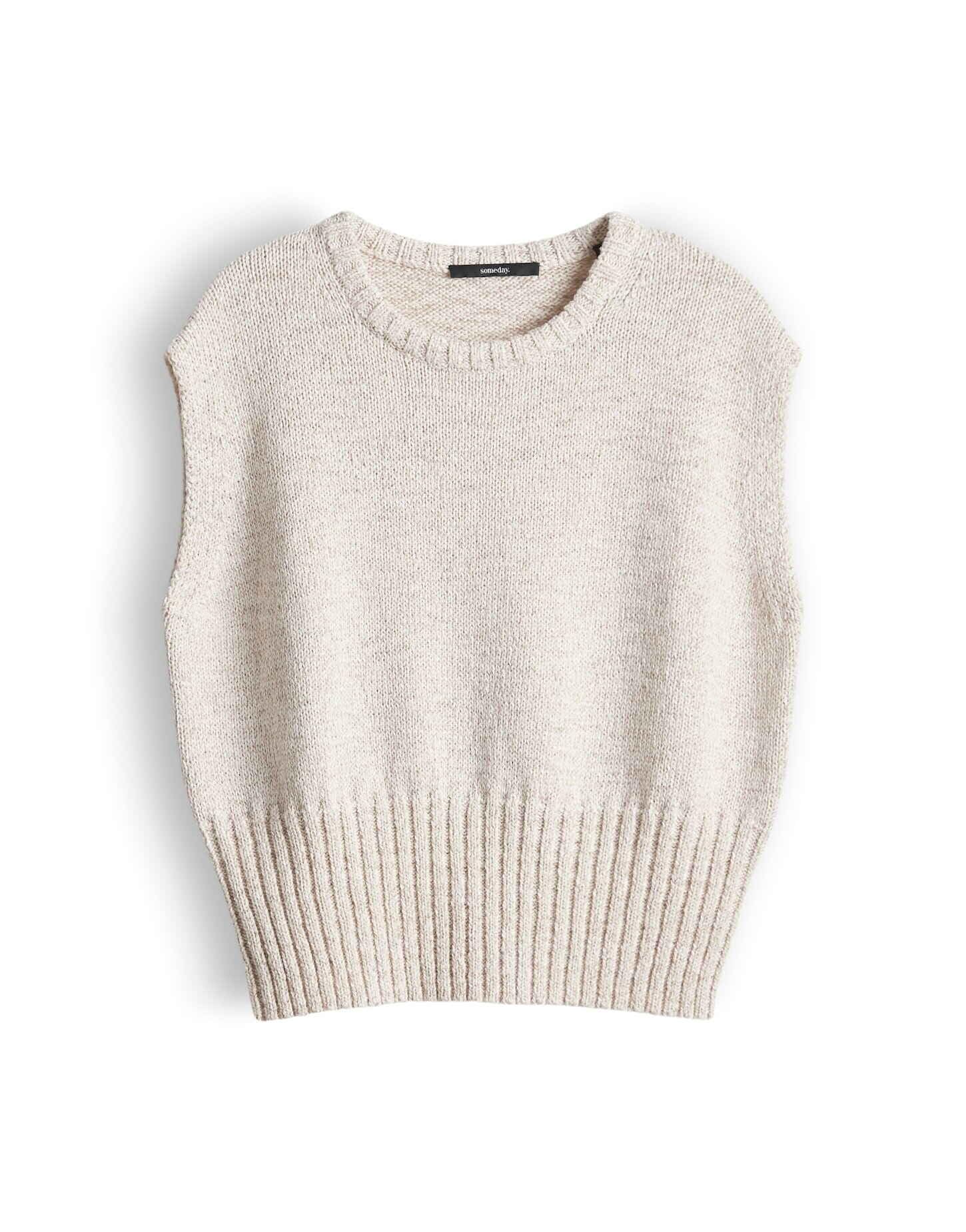 someday Damen Pullunder | Stricktop aus fein melierten Bändchengarn Regular Fit