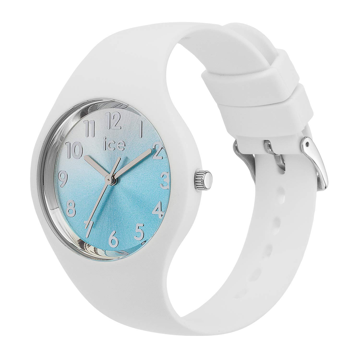 Ice-Watch - ICE sunset Turquoise - Damski biały zegarek z silikonowym paskiem - 015745 (Small)