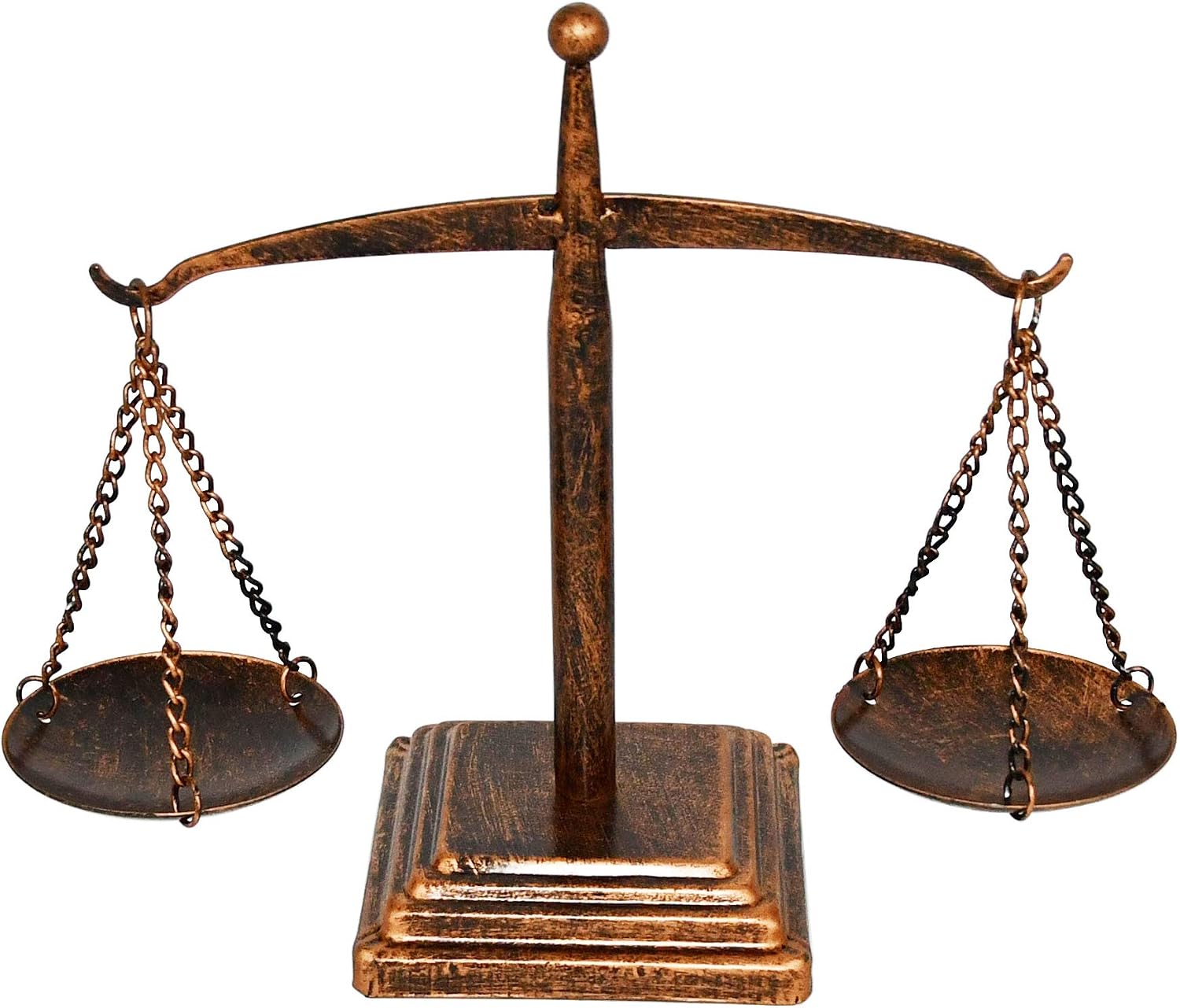 Owlgift Vintage Style Small Metal Libra Jewelry Towers, Display Tray Cosmetic Organizer Storage, Lawyer Scale of Justice, Farmhouse Candleholder – Bronze