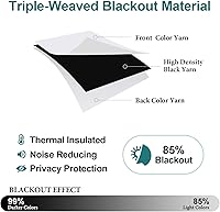 Vista 77 de ChrisDowa - Cortinas blackout con ojales para habitación y sala, juego de 2 paneles de cortinas con aislamiento térmico, gris oscuro, 42 x 63